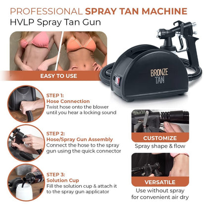 Professional HVLP Spray Tan Machine – Black, 110V, 1 Pack by Bronze Tan Avelisse