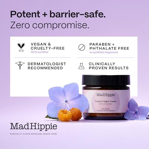 Mad Hippie Triple C Night Cream – Brightening & Anti-Aging Face Moisturizer with 3 Forms of Vitamin C, 2.1 oz Avelisse
