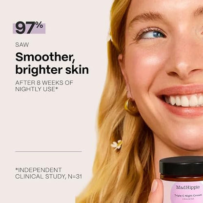 Mad Hippie Triple C Night Cream – Brightening & Anti-Aging Face Moisturizer with 3 Forms of Vitamin C, 2.1 oz Avelisse
