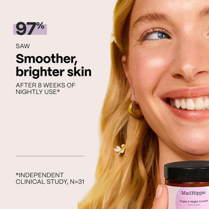 Mad Hippie Triple C Night Cream – Brightening & Anti-Aging Face Moisturizer with 3 Forms of Vitamin C, 2.1 oz Avelisse