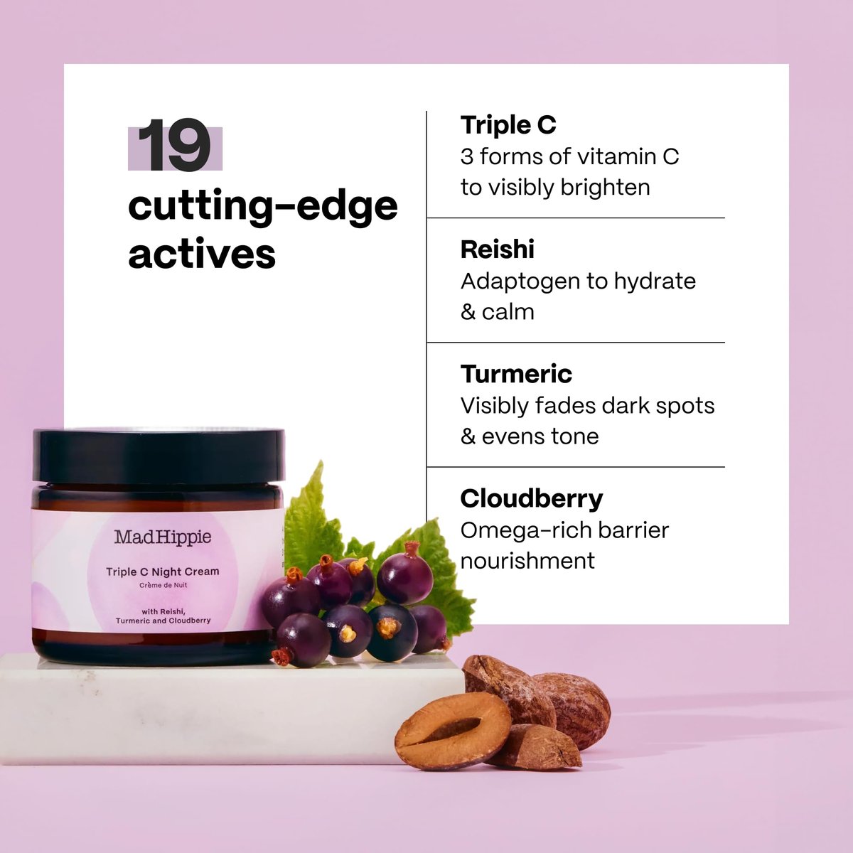 Mad Hippie Triple C Night Cream – Brightening & Anti-Aging Face Moisturizer with 3 Forms of Vitamin C, 2.1 oz Avelisse