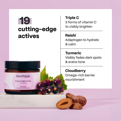 Mad Hippie Triple C Night Cream – Brightening & Anti-Aging Face Moisturizer with 3 Forms of Vitamin C, 2.1 oz Avelisse