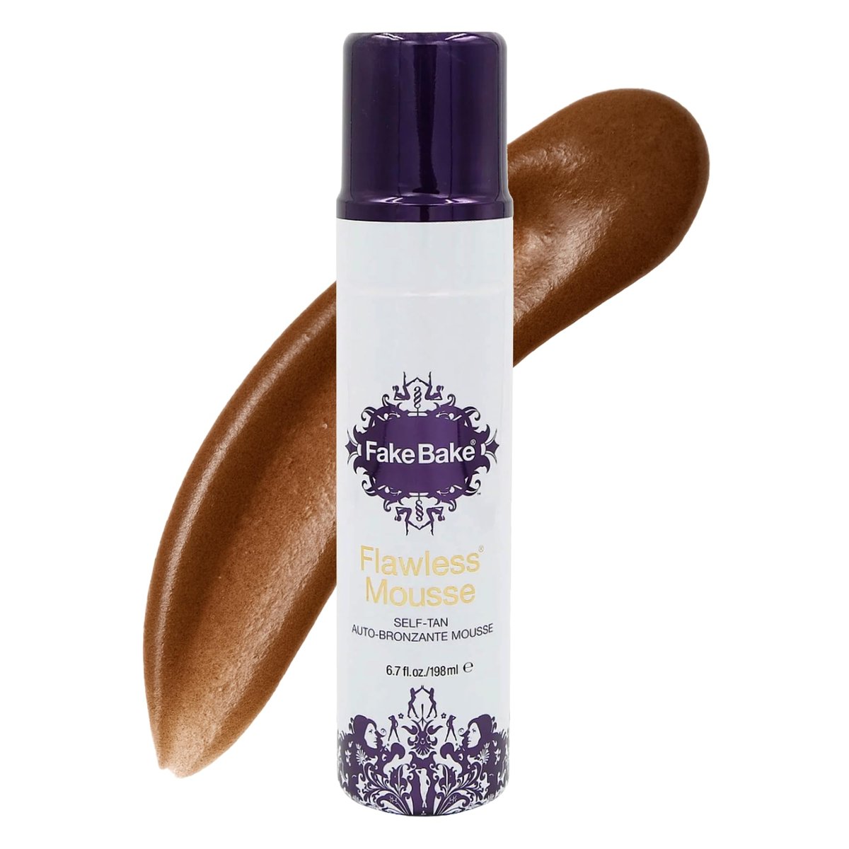 Fake Bake Flawless Self Tanning Mousse – Streak-Free, Natural Glow for All Skin Tones, Black Coconut Scent, 6.7 oz with Mitt Avelisse