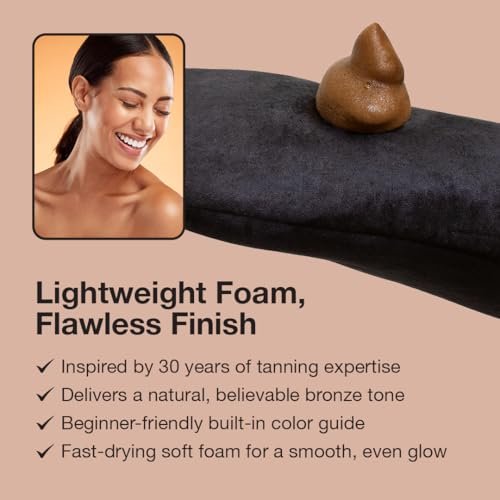Fake Bake Flawless Self Tanning Mousse – Streak-Free, Natural Glow for All Skin Tones, Black Coconut Scent, 6.7 oz with Mitt Avelisse