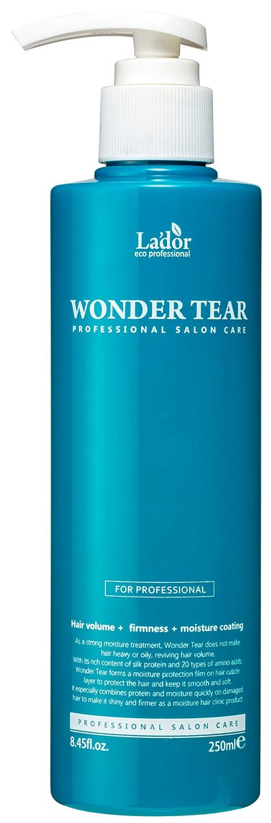 LA'DOR Wonder Tear Deep Conditioning Treatment Mask – Moisturizing & Hydrating Protein Keratin Growth Conditioner for Dry, Damaged, Color Treated, Frizzy, Curly Hair, 8.45 Fl Oz - görsel 1