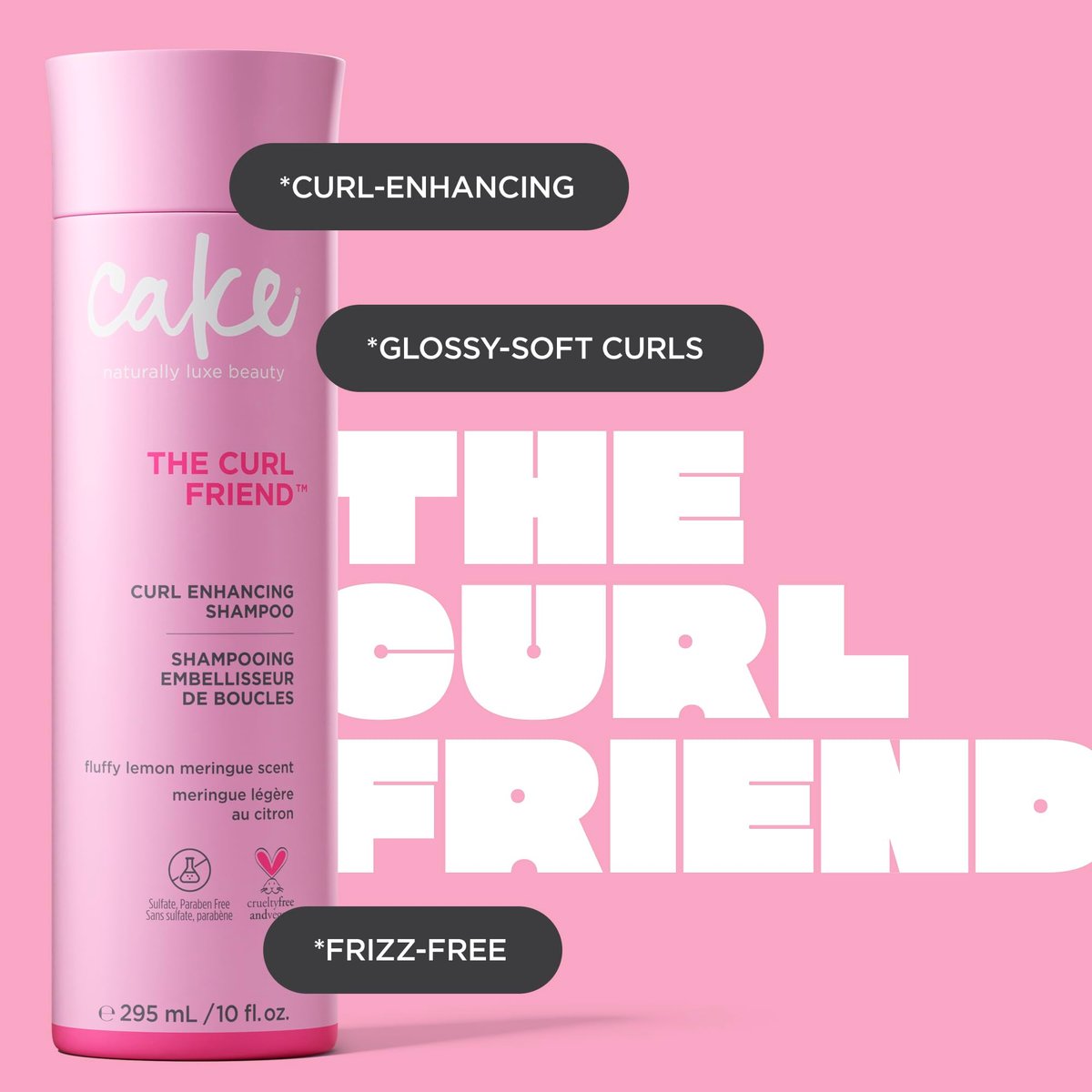 Cake Beauty The Curl Friend Moisturizing & Cleansing Shampoo for Curly Hair – Frizz & Humidity Protection – Aloe Leaf Juice, Sunflower Seed Oil & Argan Oil – 10 Fl Oz - görsel 9