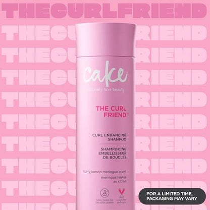 Cake Beauty The Curl Friend Moisturizing & Cleansing Shampoo for Curly Hair – Frizz & Humidity Protection – Aloe Leaf Juice, Sunflower Seed Oil & Argan Oil – 10 Fl Oz