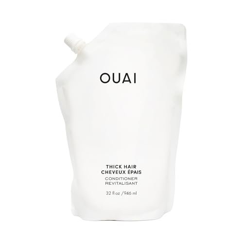 OUAI Thick Hair Conditioner Refill - Moisturizing Conditioner for Dry, Frizzy Hair - Keratin, Marshmallow Root, Shea Butter and Avocado Oil - Paraben, Phthalate & Sulfate Free (32 Oz) Avelisse