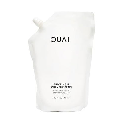 OUAI Thick Hair Conditioner Refill - Moisturizing Conditioner for Dry, Frizzy Hair - Keratin, Marshmallow Root, Shea Butter and Avocado Oil - Paraben, Phthalate & Sulfate Free (32 Oz) Avelisse