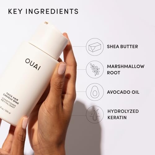 OUAI Thick Hair Conditioner Refill - Moisturizing Conditioner for Dry, Frizzy Hair - Keratin, Marshmallow Root, Shea Butter and Avocado Oil - Paraben, Phthalate & Sulfate Free (32 Oz) Avelisse