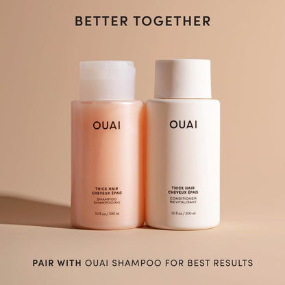 OUAI Thick Hair Conditioner Refill - Moisturizing Conditioner for Dry, Frizzy Hair - Keratin, Marshmallow Root, Shea Butter and Avocado Oil - Paraben, Phthalate & Sulfate Free (32 Oz) Avelisse