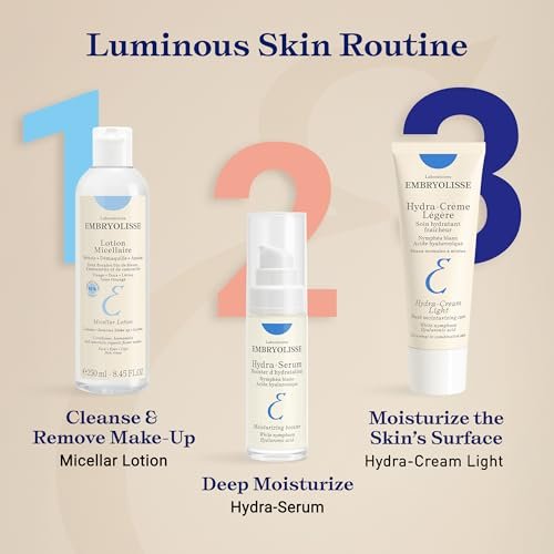 Embryolisse Hydra-Cream Light Moisturizer – Refreshing Gel Cream with Hyaluronic Acid & White Water Lily Extract for Normal to Combination Skin, 1.35 Fl Oz Avelisse