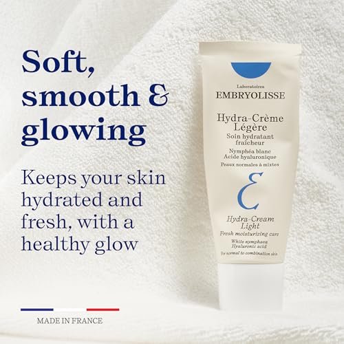 Embryolisse Hydra-Cream Light Moisturizer – Refreshing Gel Cream with Hyaluronic Acid & White Water Lily Extract for Normal to Combination Skin, 1.35 Fl Oz Avelisse