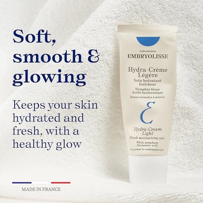Embryolisse Hydra-Cream Light Moisturizer – Refreshing Gel Cream with Hyaluronic Acid & White Water Lily Extract for Normal to Combination Skin, 1.35 Fl Oz Avelisse