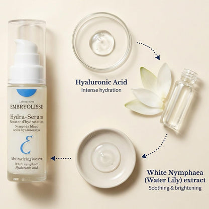 Embryolisse Hydra-Serum Ultra-Hydrating Hyaluronic Acid Facial Serum for Oily to Combination Skin, 1.01 Fl Oz Avelisse