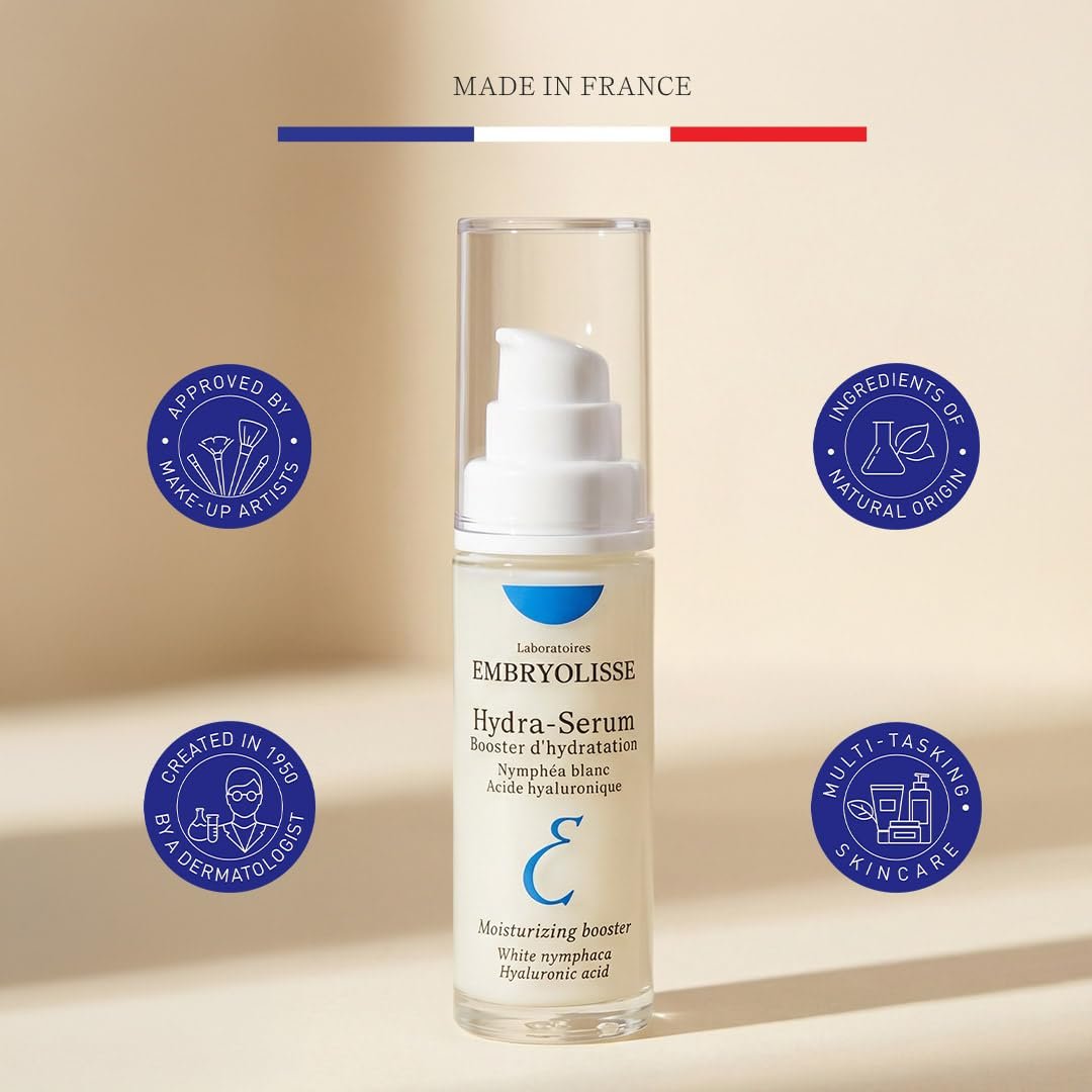 Embryolisse Hydra-Serum Ultra-Hydrating Hyaluronic Acid Facial Serum for Oily to Combination Skin, 1.01 Fl Oz Avelisse