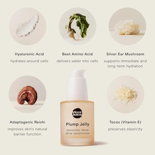 Moon Juice Plump Jelly Hyaluronic Acid Serum for Face - Hydrating Serum with Peptides & Mushrooms, Anti Aging Skincare for Dehydrated Skin, Barrier Support & Elasticity, Vegan & Cruelty-Free, 1 Fl oz Avelisse