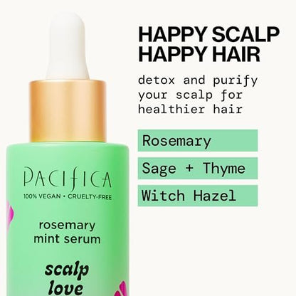 Pacifica Scalp Love Rosemary Mint Serum – Hydrating Treatment for Dry, Flaky, and Itchy Scalp – Vegan & Cruelty-Free – 2 Fl Oz