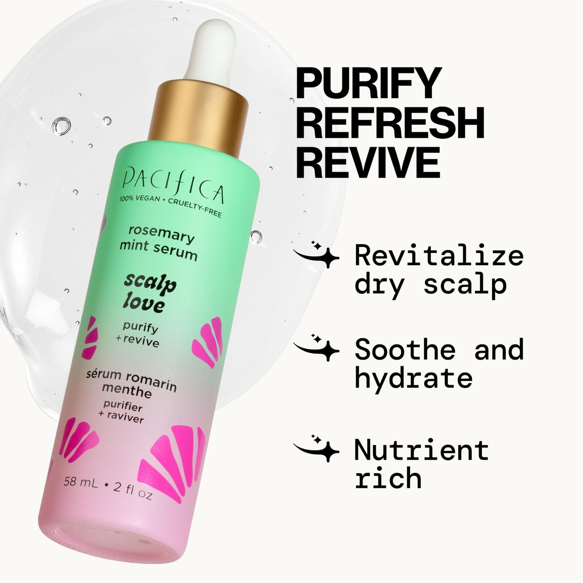 Pacifica Scalp Love Rosemary Mint Serum – Hydrating Treatment for Dry, Flaky, and Itchy Scalp – Vegan & Cruelty-Free – 2 Fl Oz - görsel 9