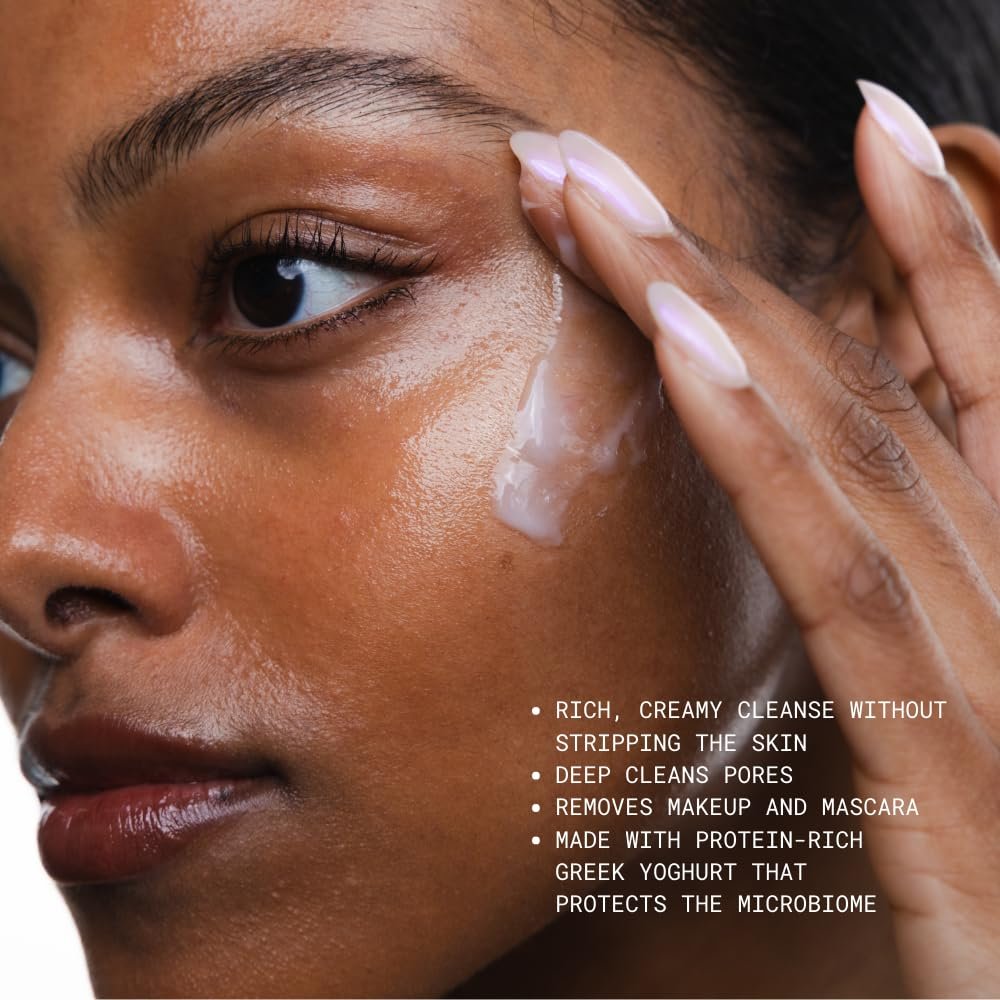 KORRES Greek Yoghurt Foaming Cream Cleanser - Hydrating Face Wash for All Skin Types, Makeup Remover, 5.07 fl oz - görsel 5