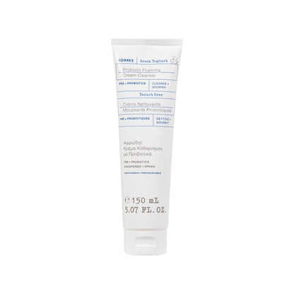 KORRES Greek Yoghurt Foaming Cream Cleanser - Hydrating Face Wash for All Skin Types, Makeup Remover, 5.07 fl oz