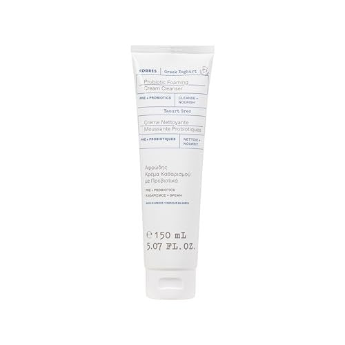 KORRES Greek Yoghurt Foaming Cream Cleanser - Hydrating Face Wash for All Skin Types, Makeup Remover, 5.07 fl oz - görsel 2