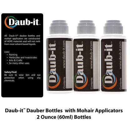 Daub-it™ Empty Bottles with Mohair Applicators – 2 oz, 3-Pack for Precision Application Avelisse