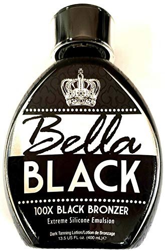 Bella Black 100X Bronzer Tanning Lotion – Premium Indoor Tanning Bed Lotion with Extreme Silicone Emulsion & Banana Fruit Extract, 13.5 oz Avelisse
