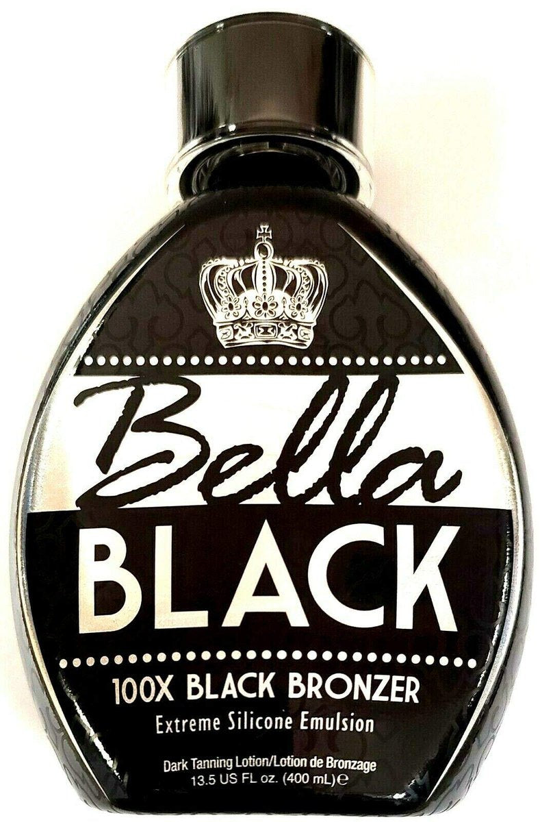 Bella Black 100X Bronzer Tanning Lotion – Premium Indoor Tanning Bed Lotion with Extreme Silicone Emulsion & Banana Fruit Extract, 13.5 oz Avelisse