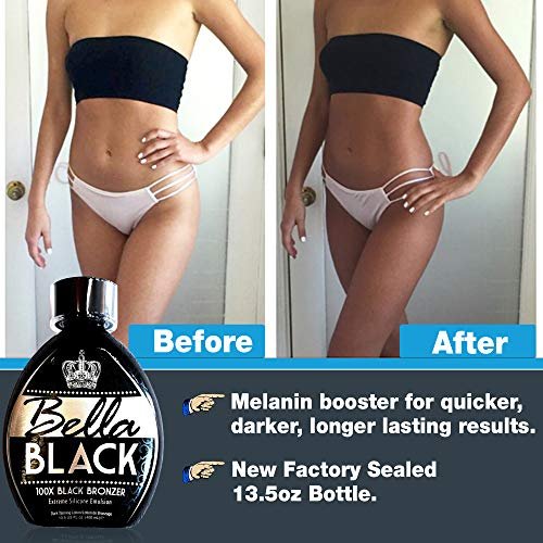 Bella Black 100X Bronzer Tanning Lotion – Premium Indoor Tanning Bed Lotion with Extreme Silicone Emulsion & Banana Fruit Extract, 13.5 oz Avelisse