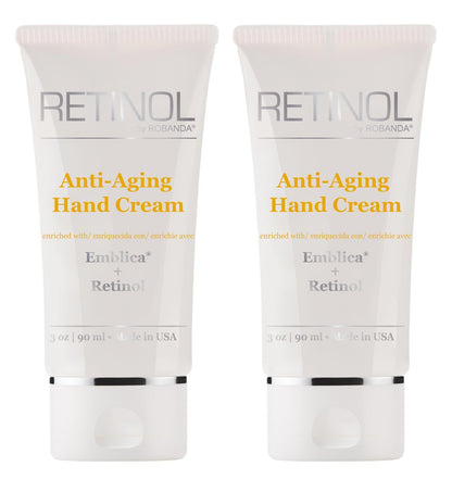 Robanda Retinol Anti-Aging Hand Cream - Hydrating & Moisturizing Hand Lotion, 3 oz (Pack of 2) Avelisse