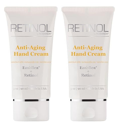 Robanda Retinol Anti-Aging Hand Cream - Hydrating & Moisturizing Hand Lotion, 3 oz (Pack of 2) Avelisse