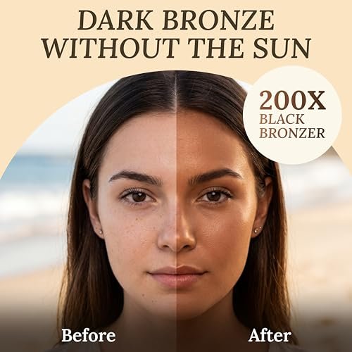 The Sicilian 200X Dark Black Bronzer Tanning Lotion - Gradual Bronzing & Sunless Self Tanner for Glowing Skin, 13.5 oz Avelisse