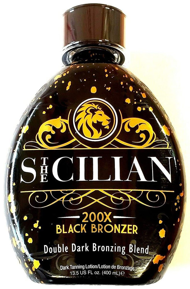 The Sicilian 200X Dark Black Bronzer Tanning Lotion - Gradual Bronzing & Sunless Self Tanner for Glowing Skin, 13.5 oz Avelisse
