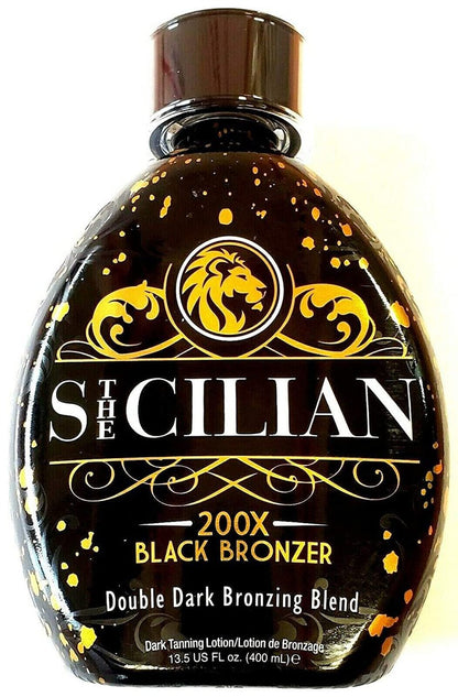 The Sicilian 200X Dark Black Bronzer Tanning Lotion - Gradual Bronzing & Sunless Self Tanner for Glowing Skin, 13.5 oz Avelisse