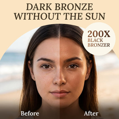 The Sicilian 200X Dark Black Bronzer Tanning Lotion - Gradual Bronzing & Sunless Self Tanner for Glowing Skin, 13.5 oz Avelisse