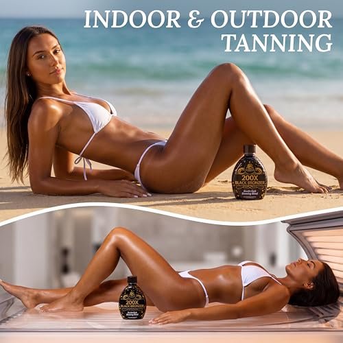 The Sicilian 200X Dark Black Bronzer Tanning Lotion - Gradual Bronzing & Sunless Self Tanner for Glowing Skin, 13.5 oz Avelisse
