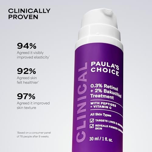 Paula's Choice CLINICAL 0.3% Retinol + 2% Bakuchiol Face Serum Treatment - Anti-Aging Serum for Deep Wrinkles & Fine Lines, Fragrance-Free, 1 oz Avelisse