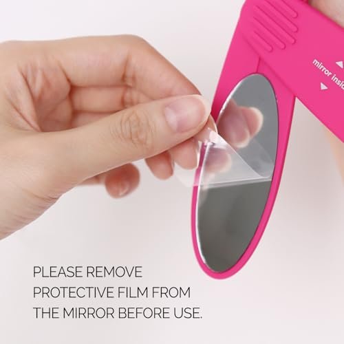 F3 Systems Compact Folding Hair Brush with Mirror - Detangling Comb for Adults & Kids, Portable for Travel & Storage, Wet & Dry Hair (Pink) - görsel 8