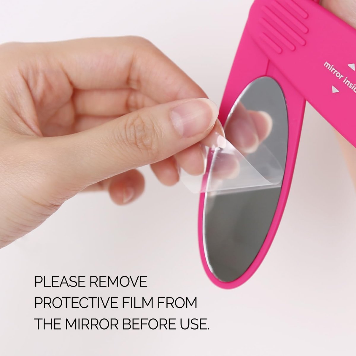 F3 Systems Compact Folding Hair Brush with Mirror - Detangling Comb for Adults & Kids, Portable for Travel & Storage, Wet & Dry Hair (Pink) - görsel 7