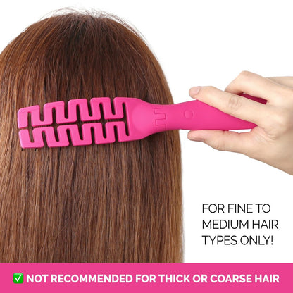 F3 Systems Compact Folding Hair Brush with Mirror - Detangling Comb for Adults & Kids, Portable for Travel & Storage, Wet & Dry Hair (Pink)