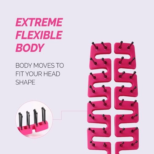 F3 Systems Compact Folding Hair Brush with Mirror - Detangling Comb for Adults & Kids, Portable for Travel & Storage, Wet & Dry Hair (Pink) - görsel 12