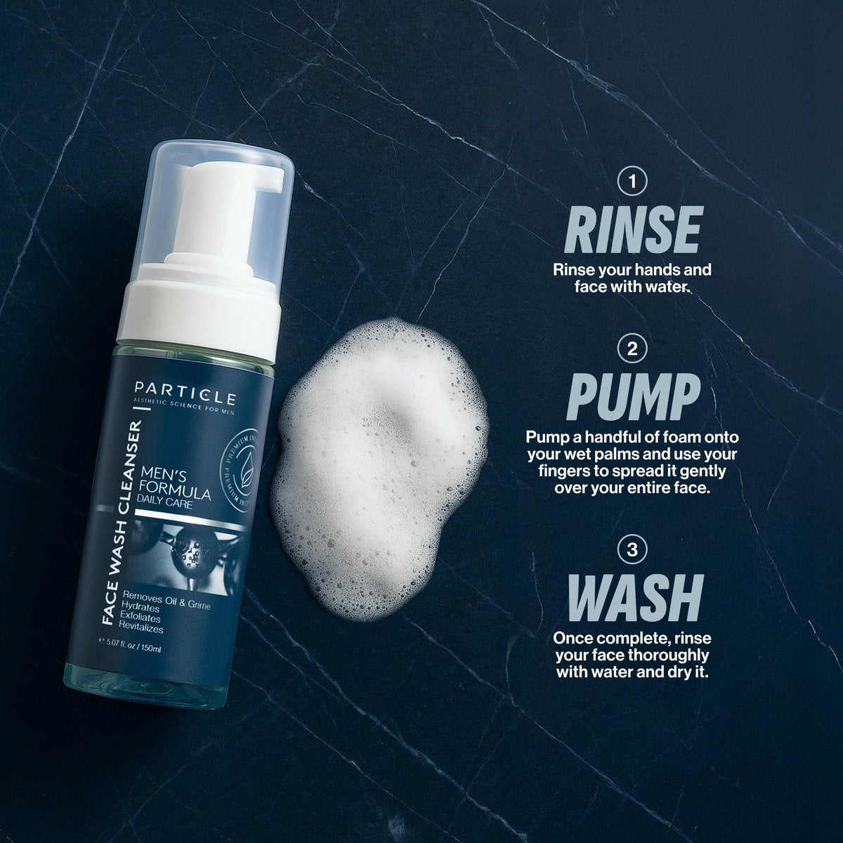 Particle Mens Face Wash - Anti-Aging Face Cleanser for Men - Daily Moisturizing Face Wash, 5.07 oz Avelisse