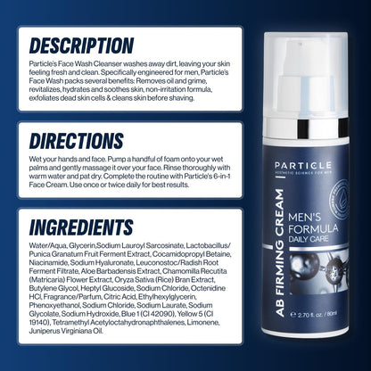 Particle Mens Face Wash - Anti-Aging Face Cleanser for Men - Daily Moisturizing Face Wash, 5.07 oz Avelisse