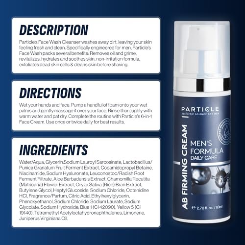 Particle Mens Face Wash - Anti-Aging Face Cleanser for Men - Daily Moisturizing Face Wash, 5.07 oz Avelisse