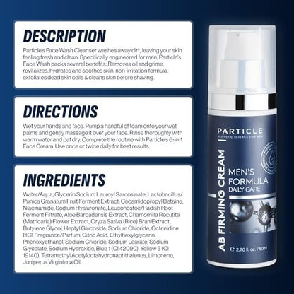 Particle Mens Face Wash - Anti-Aging Face Cleanser for Men - Daily Moisturizing Face Wash, 5.07 oz Avelisse
