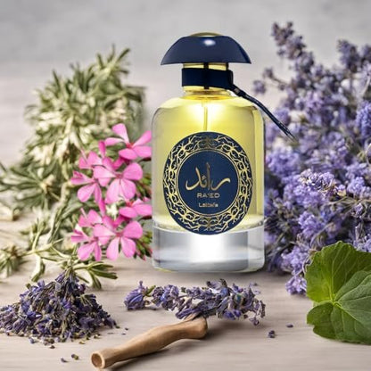 Lattafa Raed Luxe Gold Eau de Parfum – Fruity, Floral, Woody, Amber Unisex Fragrance, 3.4 fl oz (100 ml)
