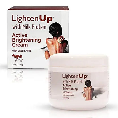 Lighten-Up Lactic Acid Cream – Skin Brightening Cream for Body, Knees, Underarms, Armpit, Intimate Parts & Face – 3.4 oz (100 ml) Avelisse