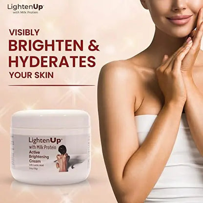 Lighten-Up Lactic Acid Cream – Skin Brightening Cream for Body, Knees, Underarms, Armpit, Intimate Parts & Face – 3.4 oz (100 ml) Avelisse