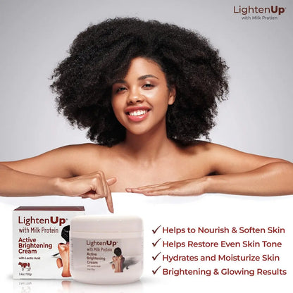 Lighten-Up Lactic Acid Cream – Skin Brightening Cream for Body, Knees, Underarms, Armpit, Intimate Parts & Face – 3.4 oz (100 ml) Avelisse